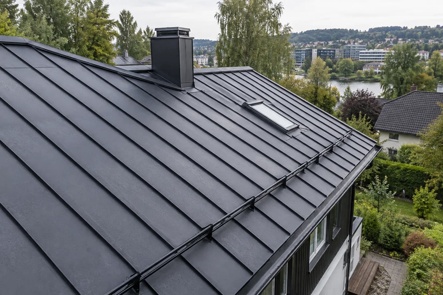 Illustrasjon: Boligtak i omgivelser inspirert av Lysaker